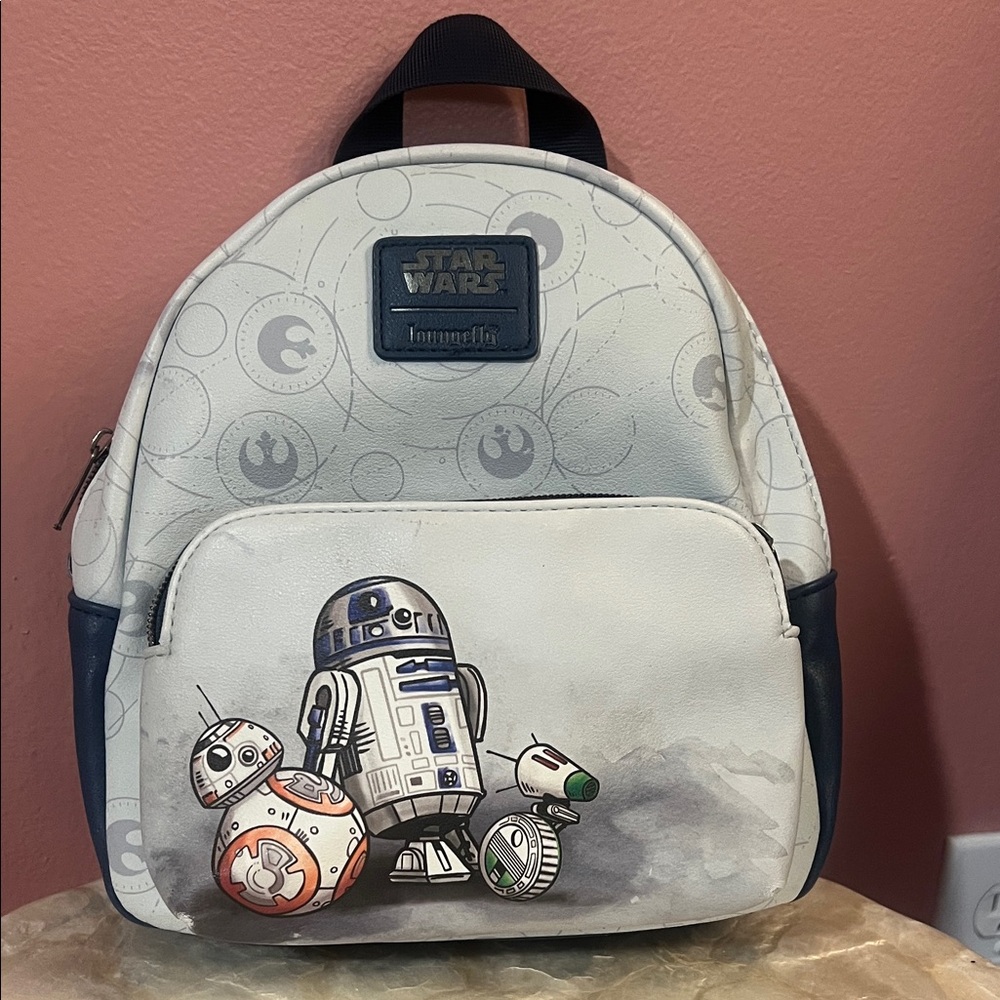 Loungefly Star Wars R2-D2 & BB-8 Backpack- White/Blue